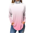 thumbnail image 1 of FAIWAD Women's Turtleneck Long Sleeve Tops Basic Layering Irregular U Hem Soft Underwear Tunic Tops, 1 of 4