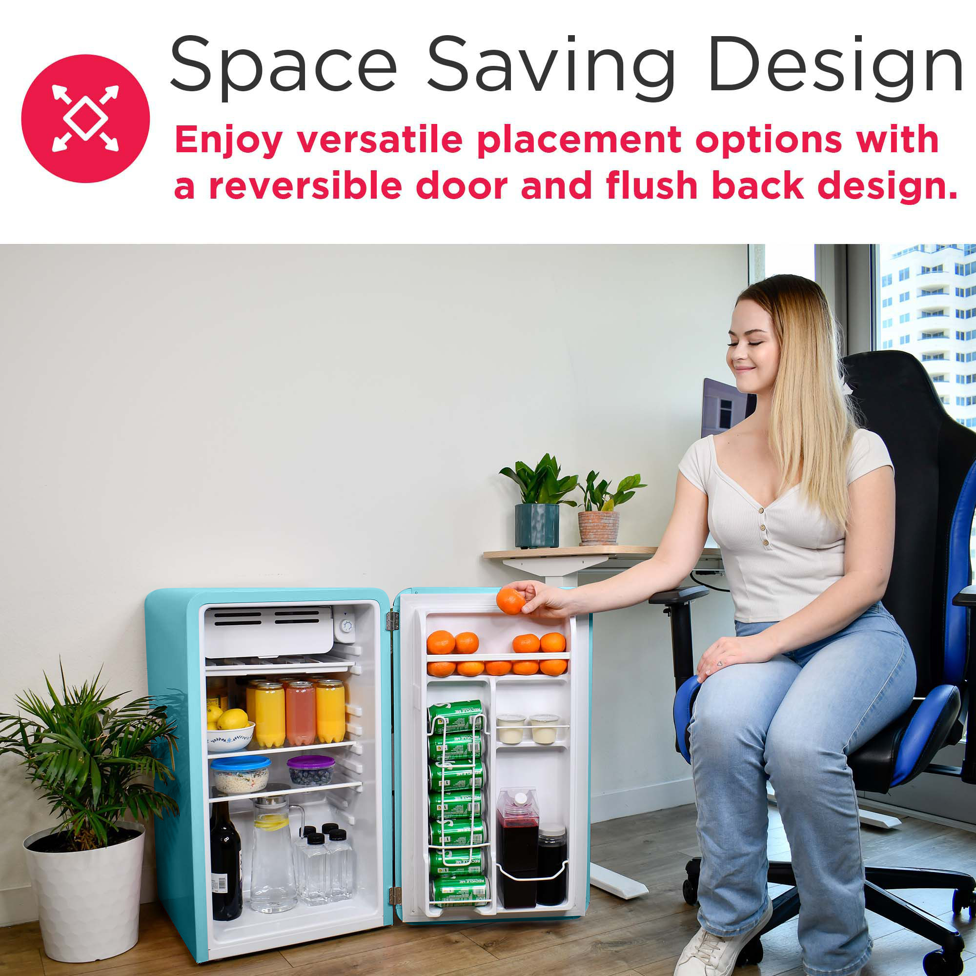 Réfrigérateur compact rétro Frigidaire de 3,2 pi³ – Mini-réfrigérateur avec congélateur pour appartement, dortoir, bureau ou chambre – Bleu