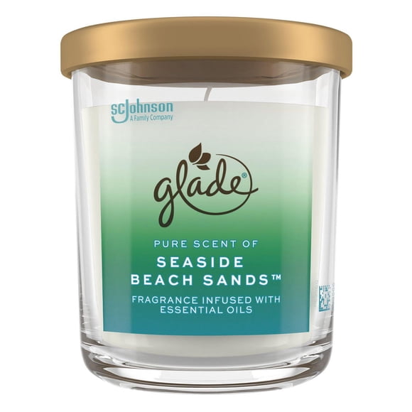 Glade® Large Candle, 4" x 4" Jar Candle, Seaside Beach Sands