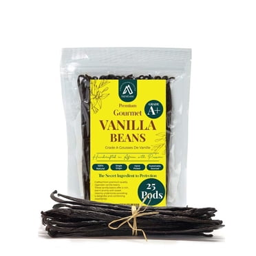 25 Grade A+ Vanilla Beans Pods (12– I7 cms) | Whole Vanilla Beans for Extract, Baking & Cooking | Premium Gourmet Vanilla Beans – Aayuluxe