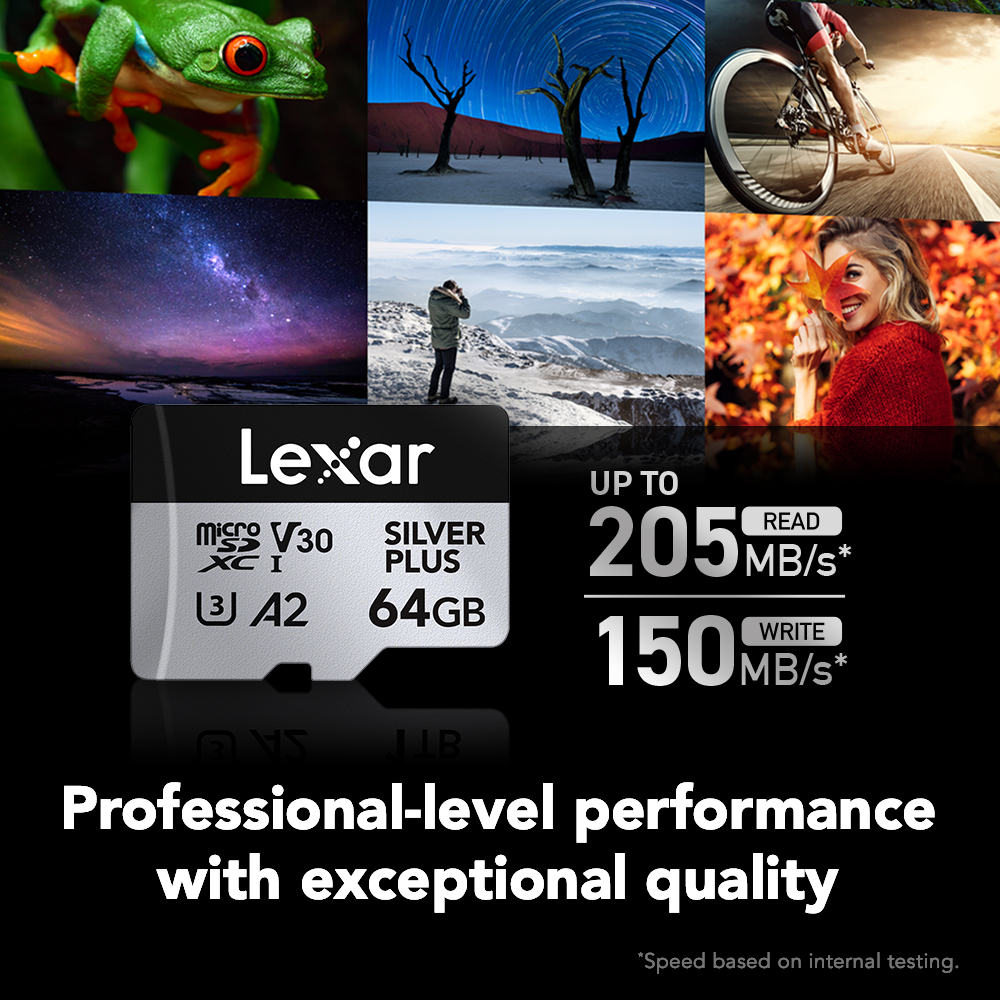 Carte Lexar Professional 64 GO SILVER PLUS microSDXC™ UHS-I