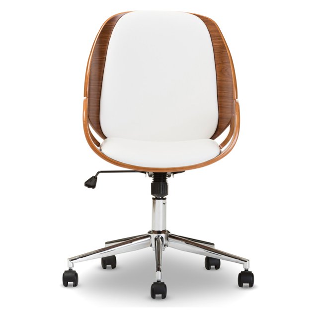 Baxton Studio Watson Moderne et Contemporain White et Walnut Chaise de Bureau