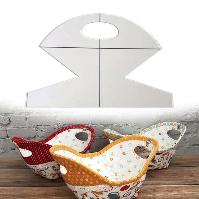 Dalazy Gabarit de Panier à Biscuits en Acrylique pour Bol, Emballage, Couture, Règle Patchwork 10 Pouces