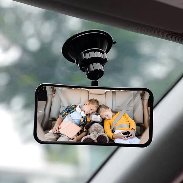 360-Degree Rotating Baby Car Mirror with Suction Cup - HD Wide View Rear Seat Monitor for Safe Driving