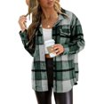 thumbnail image 1 of ORUYROP Womens Casual Plaid Shacket Button Down Long Sleeve Shirt, 1 of 6