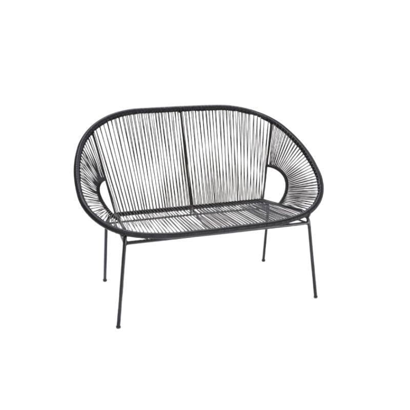 Acapulco Bench, Black Frame, outdoor bench.