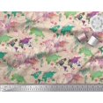 thumbnail image 2 of Soimoi White Rayon Crepe Fabric Stamp & World Map Print Fabric by Yard 46 Inch Wide, 2 of 5