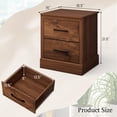 thumbnail image 3 of Costway 2 Drawer Nightstand Bedside Table Compact Sofa End Table Rustic Walnut, 3 of 8