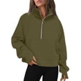 thumbnail image 2 of Womens Half Zip Hoodies Plus Size Fleece Sweatshirt Thumb Hole Cropped Pullover Fall Winter Tops, 2 of 6