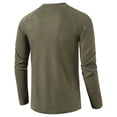 thumbnail image 2 of CEHVOM T-shirt Ample à Manches Longues pour Homme, Col Rond, Couleur Unie, Chandail de Base, 2 of 5