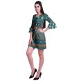 thumbnail image 3 of Moomaya Robe Courte Imprimée pour Femmes, Manches Évasées, Coupe Droite, Robes pour Femmes, Vêtements d'Été Décontractés, 3 of 6