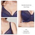 thumbnail image 3 of Lace , Push Up  Adjustable Shoulder Straps Gathered Full Coverage Deep V  For Everyday Wear Purple,Black,Skin Color,Blue, 3 of 6