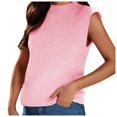 thumbnail image 1 of Women's Mock Neck Knit Sweater Vest Sleeveless Casual Trendy Summer Ribbed Pullover Tank Tops, 1 of 6