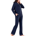thumbnail image 4 of LSLJS Pyjama à Simple Boutonnage pour Femme Automne Hiver à Manches Longues Pantalon de Pyjama Ensemble de Tenue d'Intérieur, Peignoirs Cadeaux pour Femmes, 4 of 5