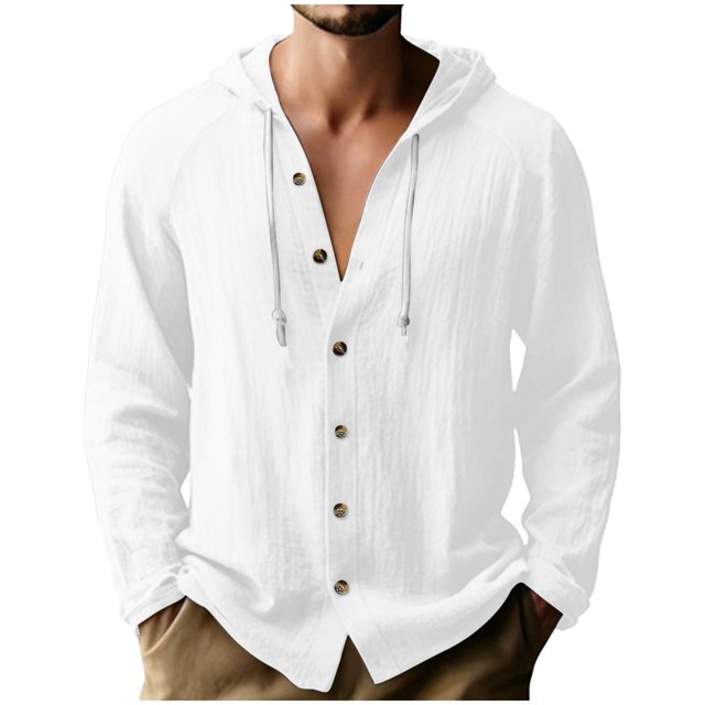 RXMEKW Cardigan à Capuche Uni pour Hommes avec devant à Boutons et Manches Longues
