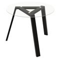 thumbnail image 1 of Costway 36" Round Glass Dining Table for 4 with Tempered Glass Tabletop Rubber Wood Frame Black, 1 of 10