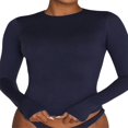 thumbnail image 3 of Blouse Mode Urbaine à Manches Longues Unie pour Femmes, 3 of 6
