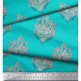 thumbnail image 3 of Soimoi Polyester Crepe Fabric Leaves,Floral & Paisley Block Print Fabric by Yard 42 Inch Wide, 3 of 3