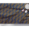 thumbnail image 3 of Soimoi Blue polyester Crepe Fabric Brown Paisley Decor Fabric Printed Yard 52 Inch Wide, 3 of 3