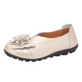 thumbnail image 1 of B91xZ Chaussures Mocassins à Enfiler pour Femmes Habillées Confortables Ballerines Chaussures Plates de Travail Ballerines Bout Rond Chaussures Habillées, Or 7, 1 of 5