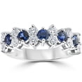 thumbnail image 1 of 2 1/2Ct Blue Sapphire & Diamond Wedding Ring 14k White Gold Lab Grown, 1 of 2