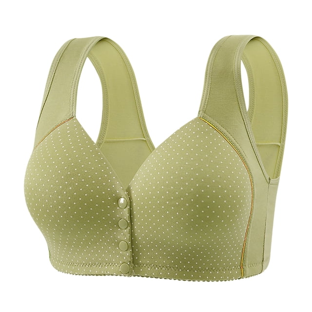 Yuzhih Womens Everyday Bra Front Closure Full Coverage Comfortable Front Button Bras Wireless Push up Bralettes with Support
