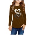 thumbnail image 1 of RXIRUCGD Chemises à Manches Longues pour Filles, Col Rond Mignon, Blouses Décontractées Élégantes (Marron, Taille : 3 Ans), 1 of 5