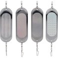 thumbnail image 1 of 4pcs Trolling Flashers, Reflective Spinnerbait Fishing Lures 360° Rotatable Salmon Trolling Flashers Must-Have Trout Flasher for Fishing Enthusiasts, 1 of 7