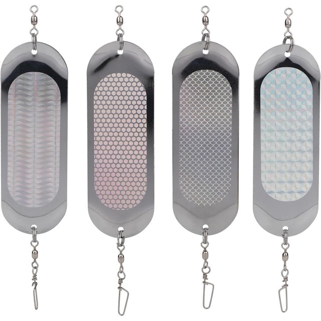 4pcs Trolling Flashers, Reflective Spinnerbait Fishing Lures 360° Rotatable Salmon Trolling Flashers Must-Have Trout Flasher for Fishing Enthusiasts