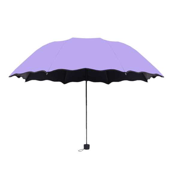 TOUMENY Parapluie de Soleil UPF 50+, Parasol Pliant contre la Pluie à Tige en Aluminium, Parapluie de Voyage Coupe-Vent pour Hommes et Femmes, Violet