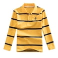 thumbnail image 1 of Enfants Polo pour Garçons Chemise à Rayures Chemises d'Uniforme pour Garçons Polo à Manches Courtes Chemise de Rugby Boutonnée Tenue pour Garçons 11-12 Ans, 1 of 2