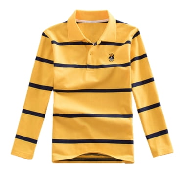 2025 Garçons Hauts Enfants Garçons Long Garçon T-Shirt Manche Décontracté Rayé Garçons Hauts Chemise Fermeture à Boutons Thermique pour Garçons Confortable et Doux