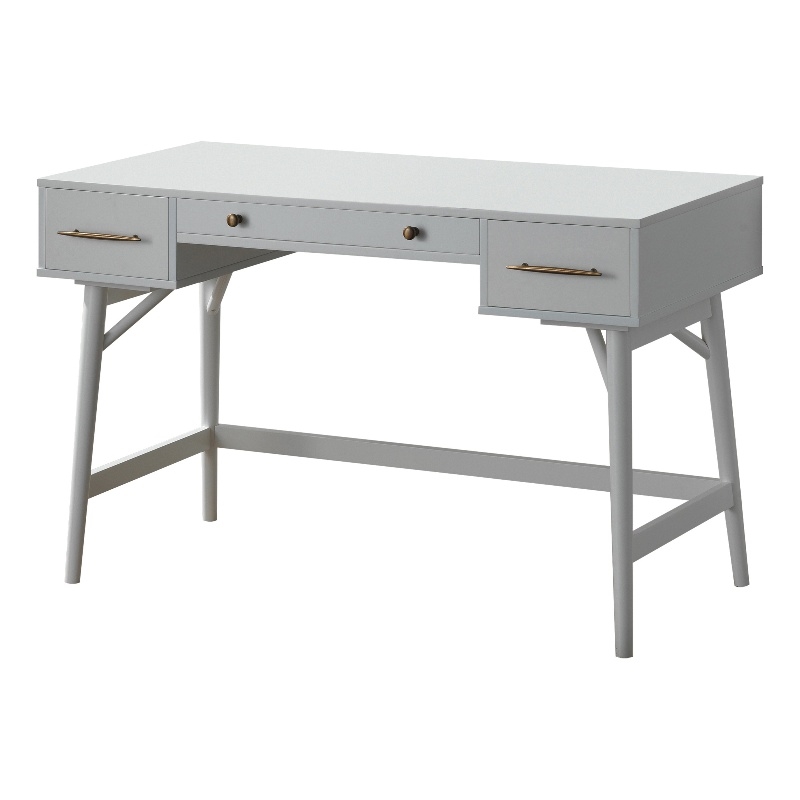 Coaster Mugga Mid-Century Modern 3-Drawer Wood Writing Desk in White