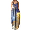 thumbnail image 2 of Lenago Robes Aguichant Grande Taille pour Femmes Été Imprimé Sans Manches Col Rond Robe d'Été Décontractée Fluide Plage Robes d'Été en Liquidation, 2 of 5