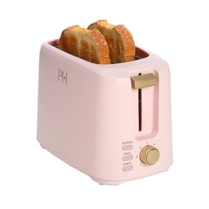 Paris Hilton 2-Slice Grille-pain, Fentes Extra-Wide, 7 Paramètres de brunissement, Bagel & Fonctions de dégivrage, plateau en croûte amovible, rose