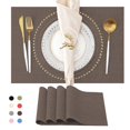 thumbnail image 1 of SUTENGDA Sets de Table Tissés Croisés pour Table à Manger en Vinyle PVC Ensemble de 4 12x18 Pouces Jaune, 1 of 7