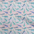 thumbnail image 1 of oneOone Velvet Turquoise Green Fabric Asian Japanese Koi Fish With Wave Craft Projects Decor Fabric Printed By The Yard 58 Inch Wide, 1 of 4
