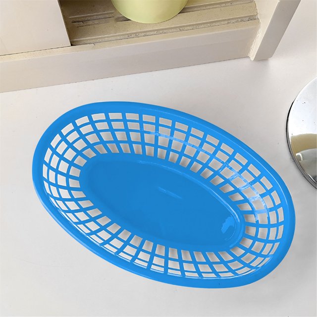 Oleegame 1PC Kitchen Plastic Vegetable Washing Basket Double Layer Fruit Plate Vegetable Basket Multifunctional Storage Basket Blue
