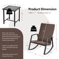 thumbnail image 4 of Costway Ensemble de Mobilier de Terrasse en Rotin 3 Pcs Chaise Berçante Table Coussin de Cour Brun, 4 of 10