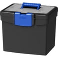 thumbnail image 2 of Storex File Storage Box, with XL Storage Lid, Black/Blue, 2-Pack, 2 of 3