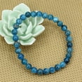 thumbnail image 3 of Angelstones Bracelet Extensible Unisexe en Perles Rondes 6 mm en Apatite Bleu Vert Naturel 7 Pouces, 3 of 5