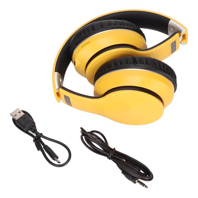 Headphones, Easy To Control Headsets Multifunction Foldable For Music Yellow,Orange,Black Silver,Black Gold