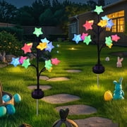 Yeciiwht Outdoor Solar Easter Decoration LED Easter Eggs Street Lights with Stainless Steel Stakes 2 Modes Waterproof Easter Eggs Lights for Yard Decoration