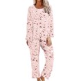 thumbnail image 2 of TopLLC Ensembles de Pyjama Ensembles de Détente pour Femmes, Vêtements de Nuit pour Femmes T-Shirt de Nuit à Imprimé à Col Rond à Manches Courtes et Ensembles de Pantalons Vêtements de Détente Pyjamas avec Poches Ensembles de Pyjama, 2 of 6