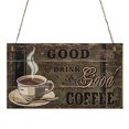 thumbnail image 1 of Front Door Sign Front Door Sign Exquisite Pattern Lanyard Design Smooth Edge Burr Free Not Easily Deformed Coffee Bar Hanging Plaque Door Sign Party Decor Party Supplies, 1 of 6