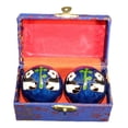 thumbnail image 2 of 2 Pieces Massage Balls with Storage Box Relieve Stiffness Gift Baoding Balls for Panda Blue, 2 of 9