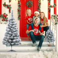 thumbnail image 2 of ZZkhGO Flocked Artificial Christmas Tree, Pre-Decorated Snowy Holiday Pine Tree, Ready-to-Light Home Decor for Living Room, 2 of 7