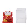 thumbnail image 2 of Solar Arm Waving Fortune Cat, Exquisit Red Wealth Welcoming Lucky Cat Mascot Statue  For Home Decor, 2 of 8