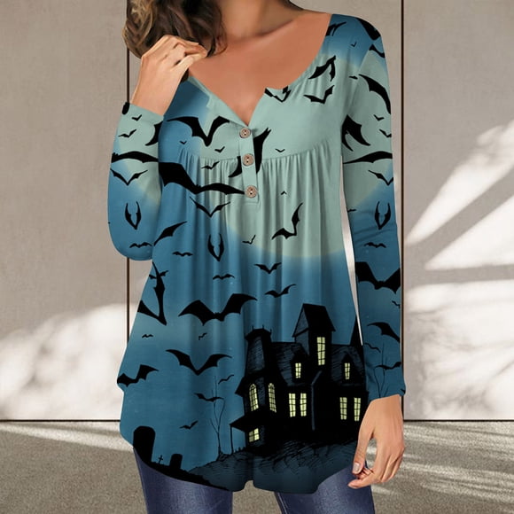 Sexy Halloween Costumes for Women Fashion Casual Long Sleeve V-Neck Blouses & Shirts Tank Tops for Women 2023 on Clearance