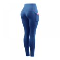 thumbnail image 2 of 2021 Pantalon de Yoga de Sport Taille Haute pour Femmes Séchage Rapide Respirant Extensible Compression Pantalon Court Bleu#01, 2 of 5